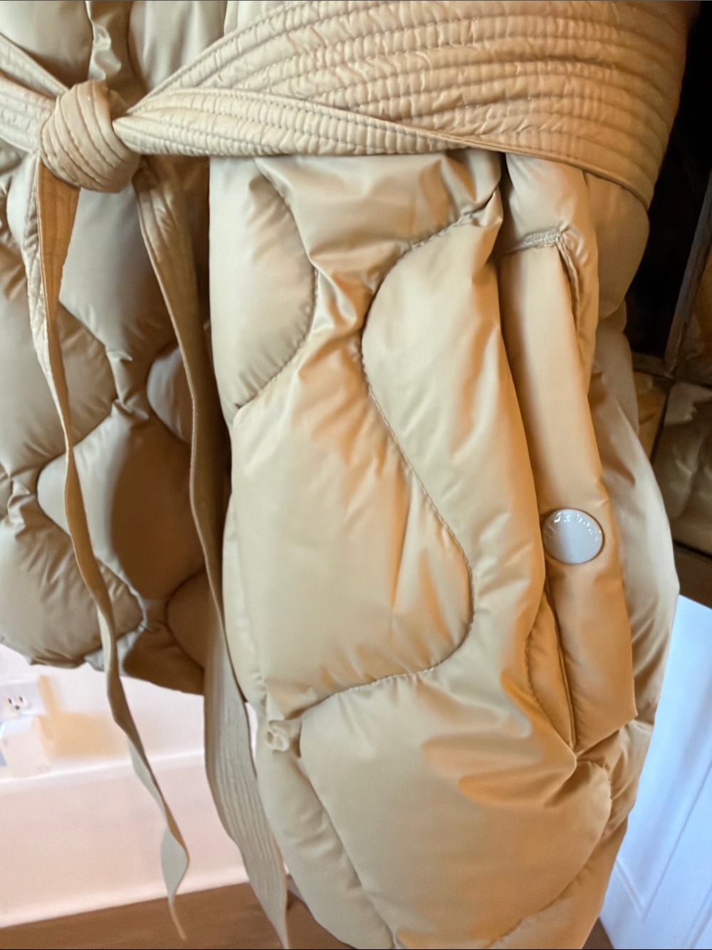 rag & bone Camel Quilted Belted Puffer Jacket - Picture 4 of 7